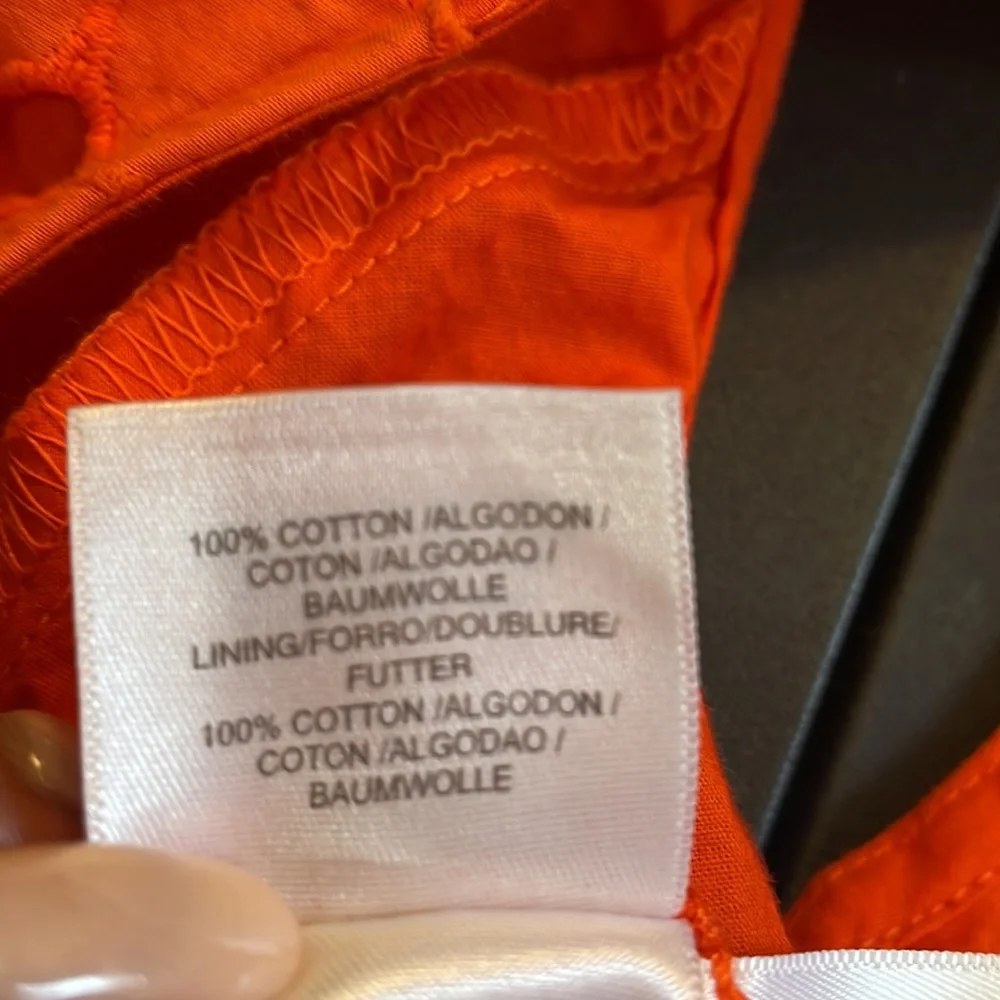 Nine West Orange Eyelet Dress, Sleeveless, Size 4 - Picture 8 of 14